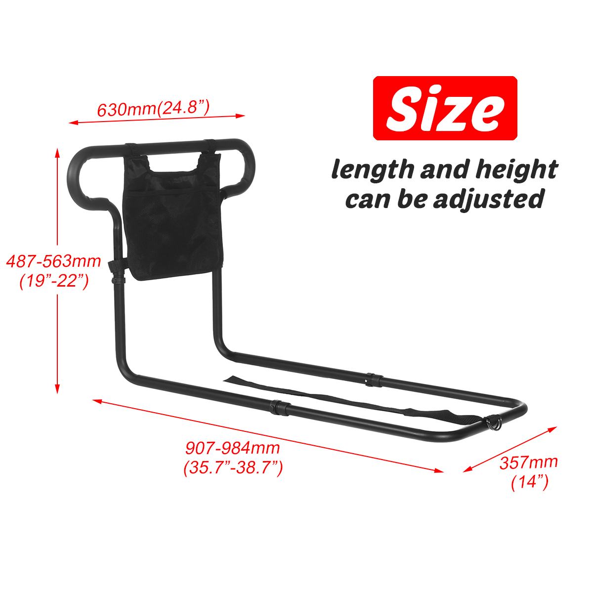 Bed Rail For Seniors Adjustable Support Handle For Elderly