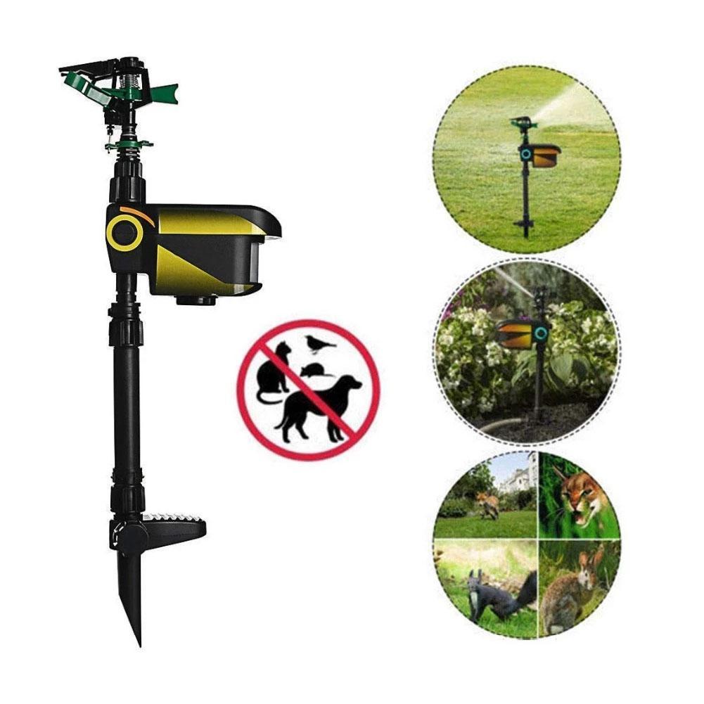 Motion Activated Solar Sprinkler For Deer Repellent And Garden Protection