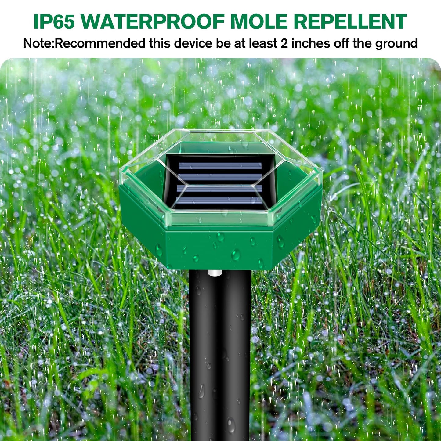 Mole Repellent Ultrasonic Outdoor Pest Deterrent Devices 4-Pack