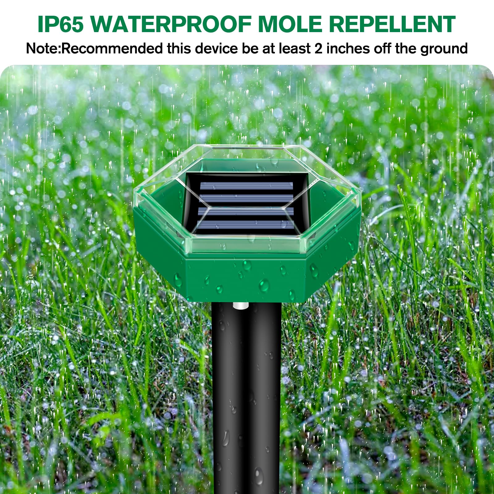 Mole Repellent Ultrasonic Outdoor Pest Deterrent Devices 4-Pack