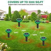 Mole Repellent Ultrasonic Outdoor Pest Deterrent Devices 4-Pack