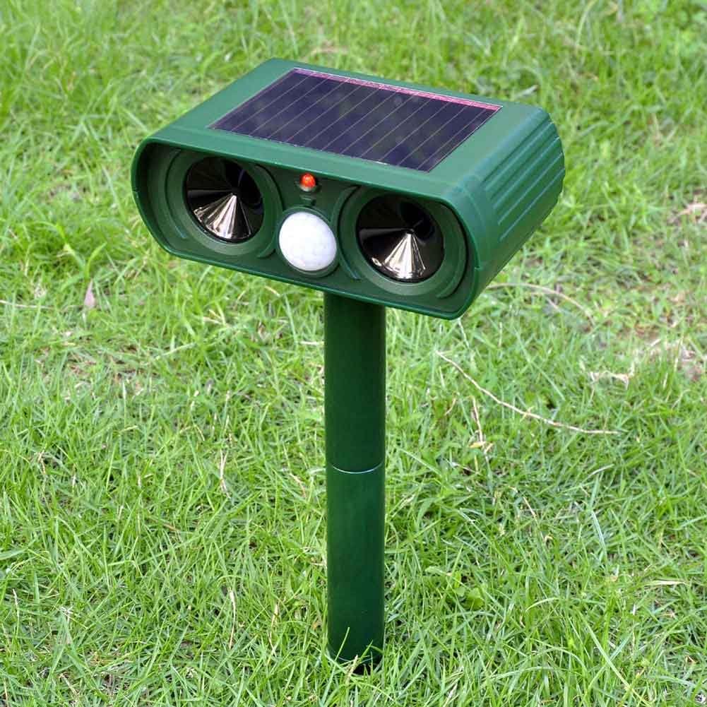 Ultrasonic Animal Repellent Solar Powered Outdoor Motion Activated Wildlife Deterrent