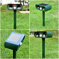Ultrasonic Animal Repellent Solar Powered Outdoor Motion Activated Wildlife Deterrent