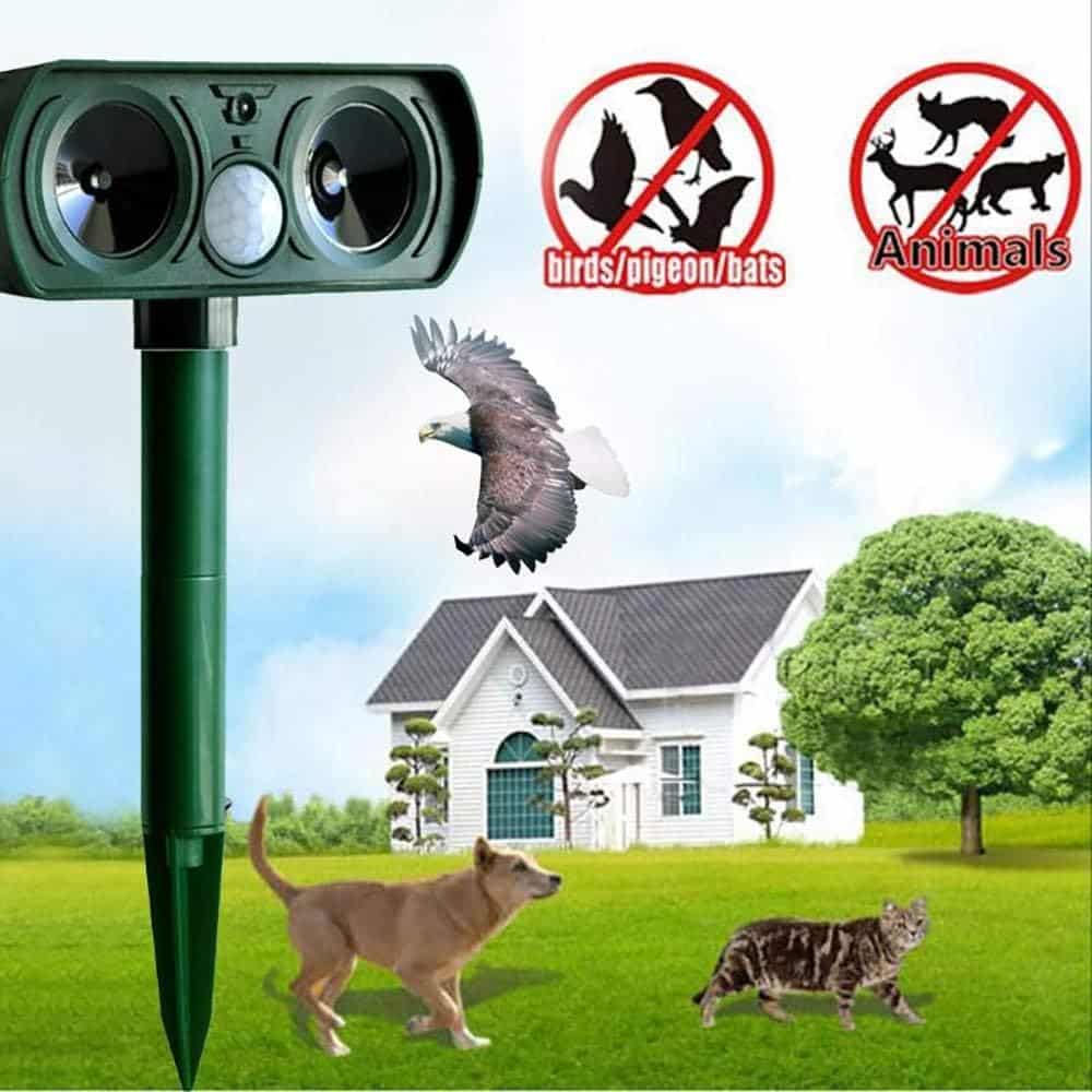 Ultrasonic Animal Repellent Solar Powered Outdoor Motion Activated Wildlife Deterrent