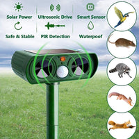 Ultrasonic Animal Repellent Solar Powered Outdoor Motion Activated Wildlife Deterrent