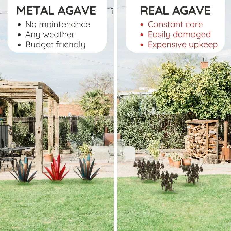 Metal Agave Americana Decorative Plant Sculpture For Indoor And Outdoor