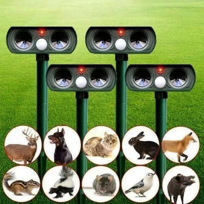 Solar-Powered Animal Pest Repeller With Infrared Motion Sensor