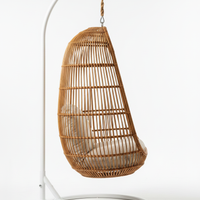 Sleek Slatted Timber Swing Bench