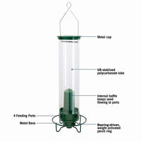 Bird Feeder With Squirrel-Proof Baffle And Weather-Resistant Design