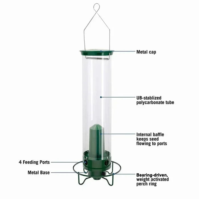 Bird Feeder With Squirrel-Proof Baffle And Weather-Resistant Design