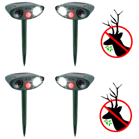 Ultrasonic Deer Repeller 4-Pack Solar Powered Deters Deer In 48 Hours