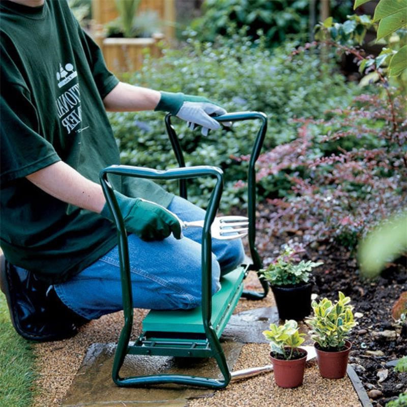Garden Kneeler And Seat With Ergonomic Cushion For Gardening, Green