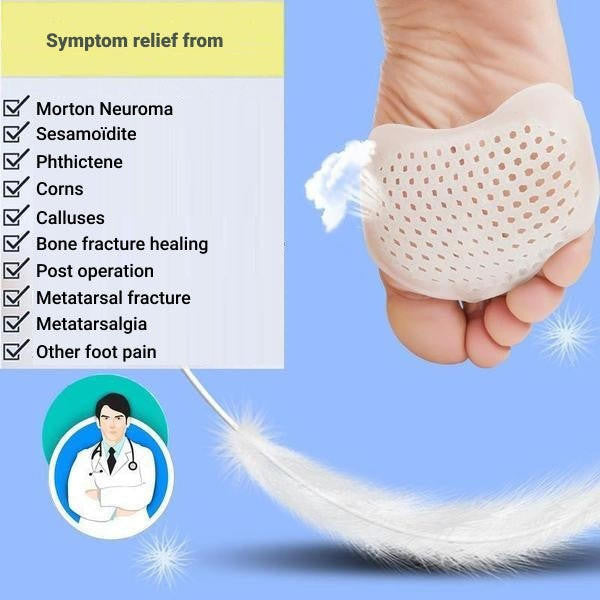Metatarsal Pads For Forefoot Support, Breathable Cushions, Set Of 2