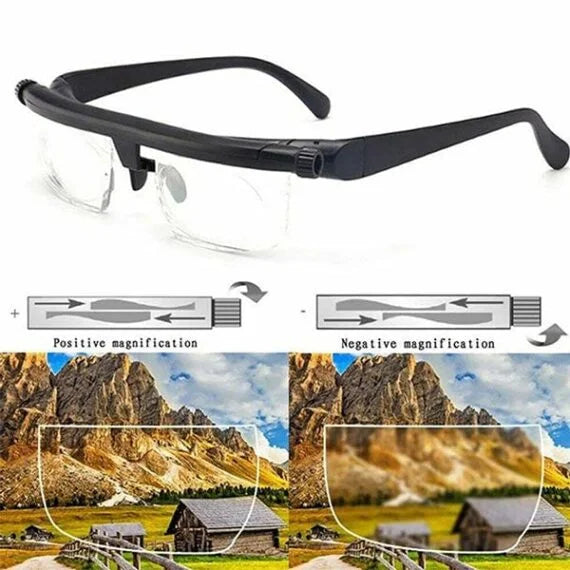 Adjustable Focus Glasses For Near And Far Sight With Lightweight Frame