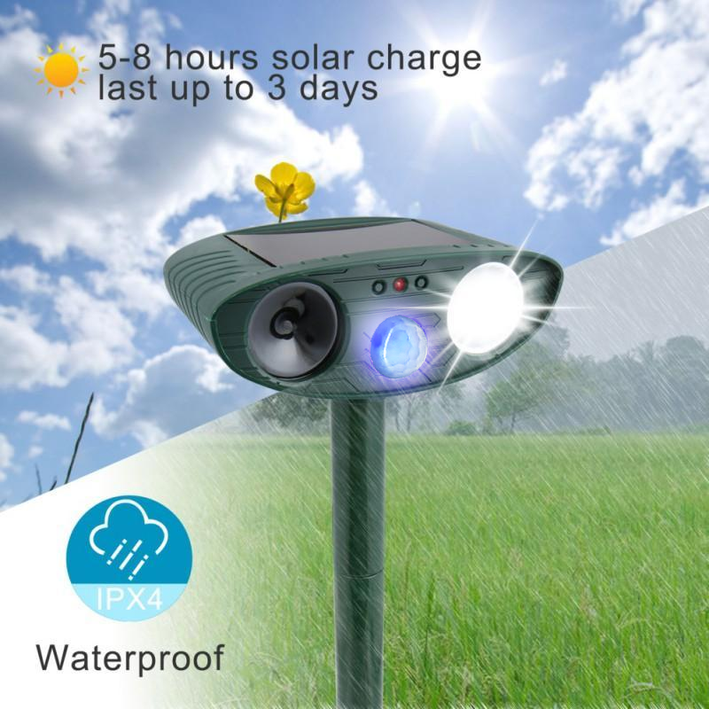 Ultrasonic Deer Repeller 4-Pack Solar Powered Deters Deer In 48 Hours