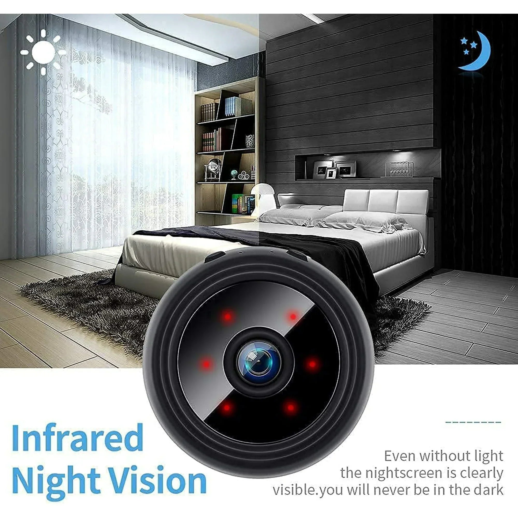 Wireless Magnetic Mini Camera With Live Audio And Video Streaming For Security