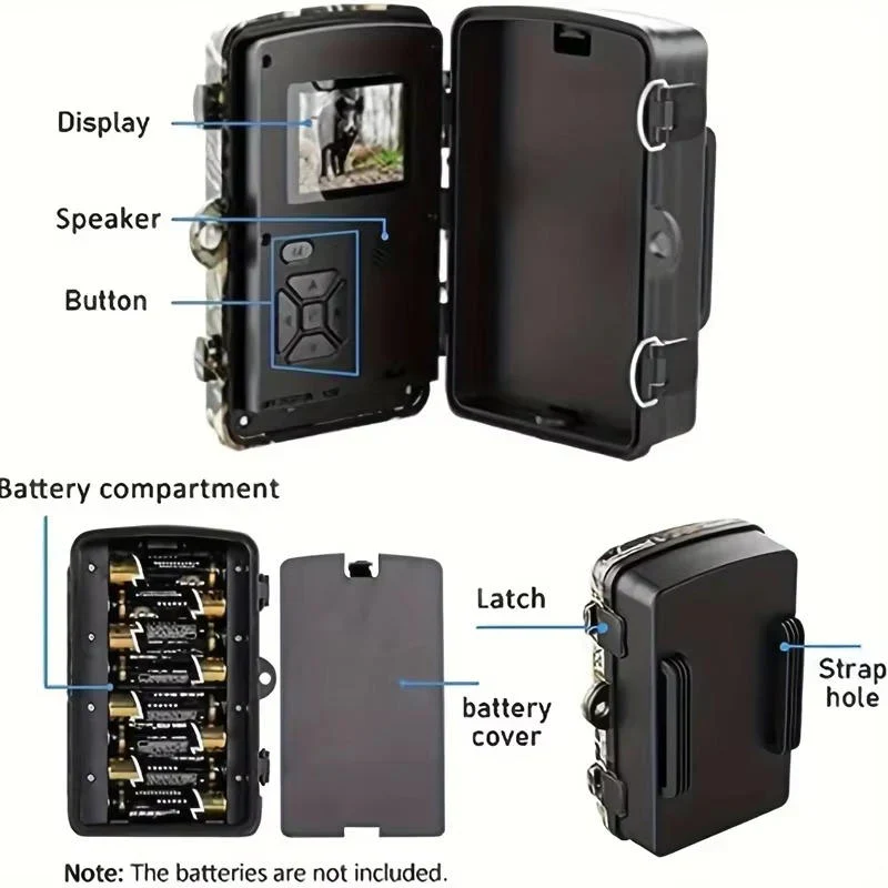 Trail Camera With Night Vision For Outdoor Wildlife Monitoring