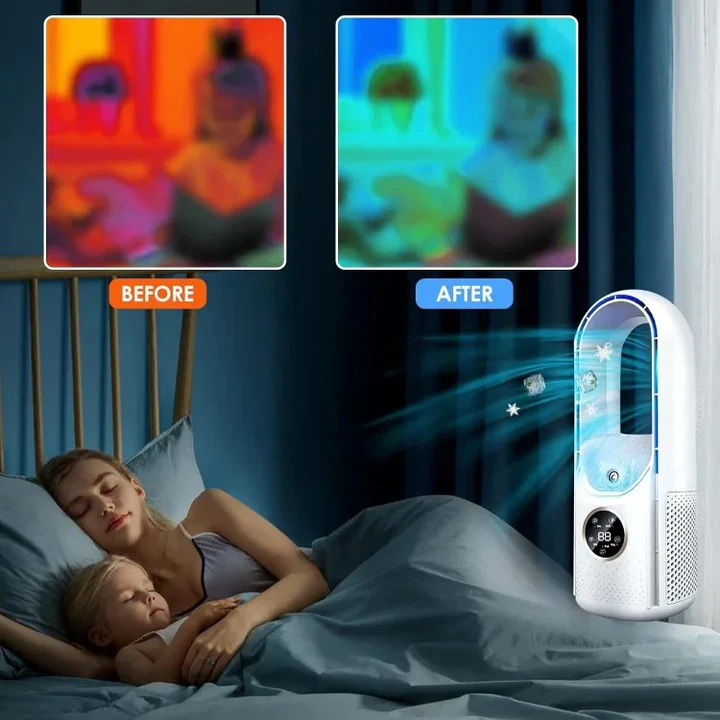 Portable Air Conditioner Bladeless Quiet Cooling For Home And Office