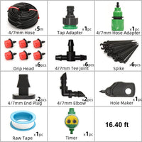Drip Irrigation System With Automatic Timer For Garden Beds And Pots
