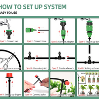 Drip Irrigation System With Automatic Timer For Garden Beds And Pots