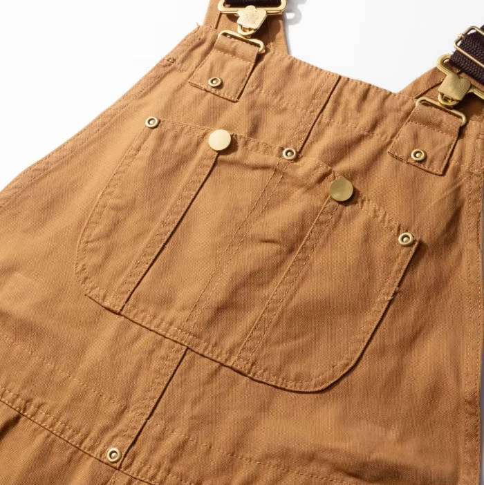 Women's Canvas Bib Overalls Duck Cloth Workwear Dungarees With Pockets