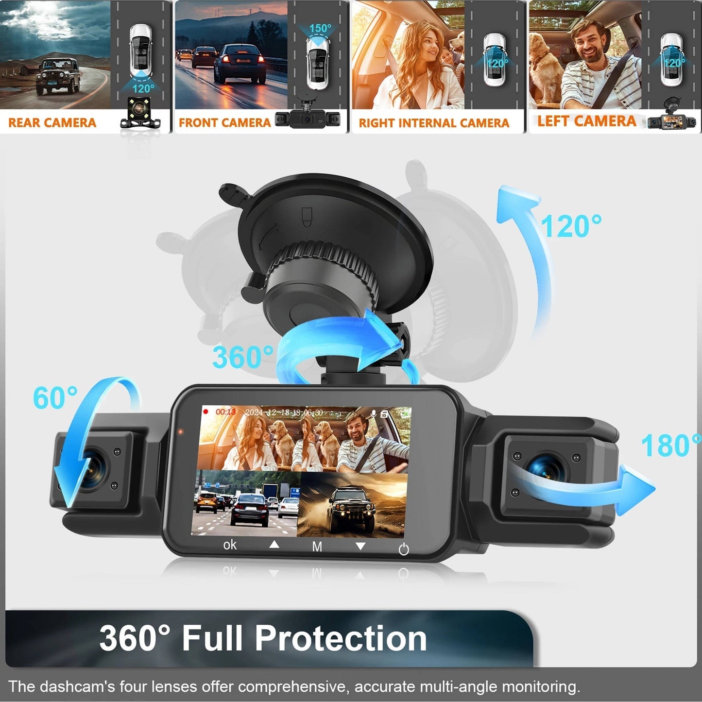 Car Dash Camera Wireless Front And Rear With Night Vision