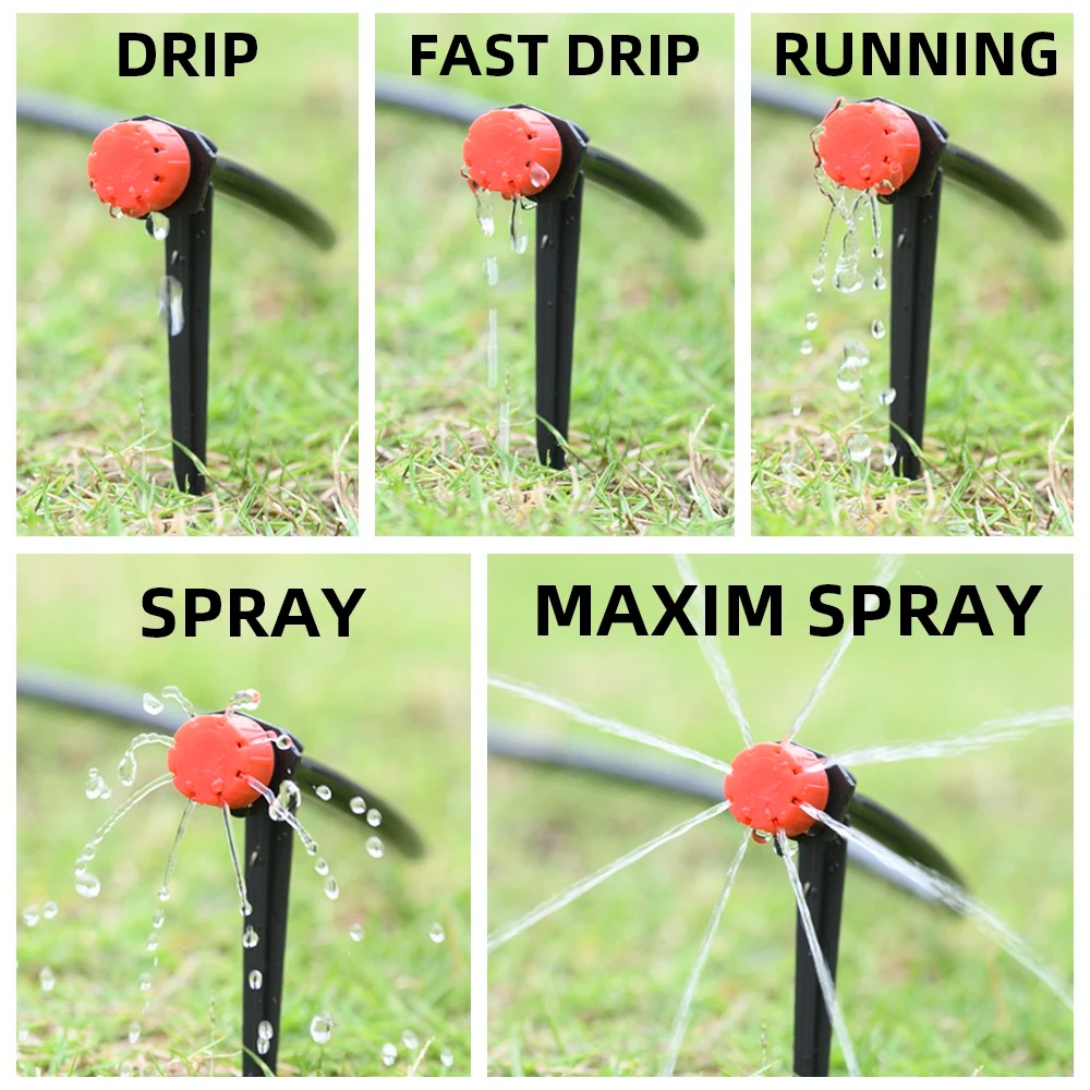 Drip Irrigation System With Automatic Timer For Garden Beds And Pots