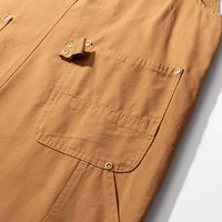 Women's Canvas Bib Overalls Duck Cloth Workwear Dungarees With Pockets
