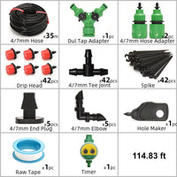 Drip Irrigation System With Automatic Timer For Garden Beds And Pots