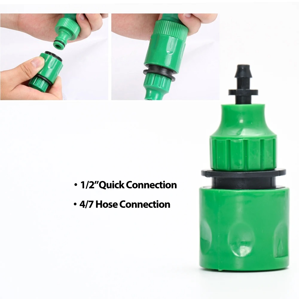 Drip Irrigation System With Automatic Timer For Garden Beds And Pots