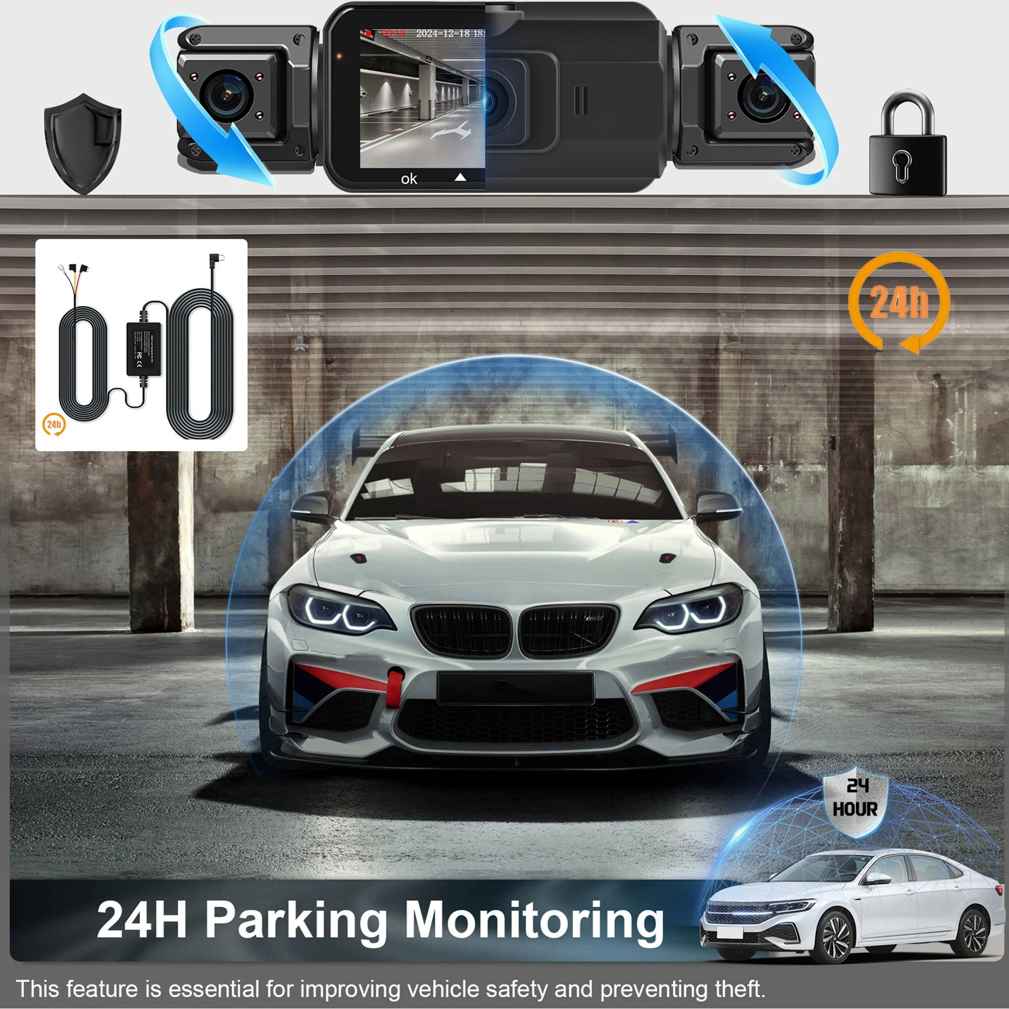 4-Channel Dash Cam With Night Vision, Parking Monitor, WiFi App Control