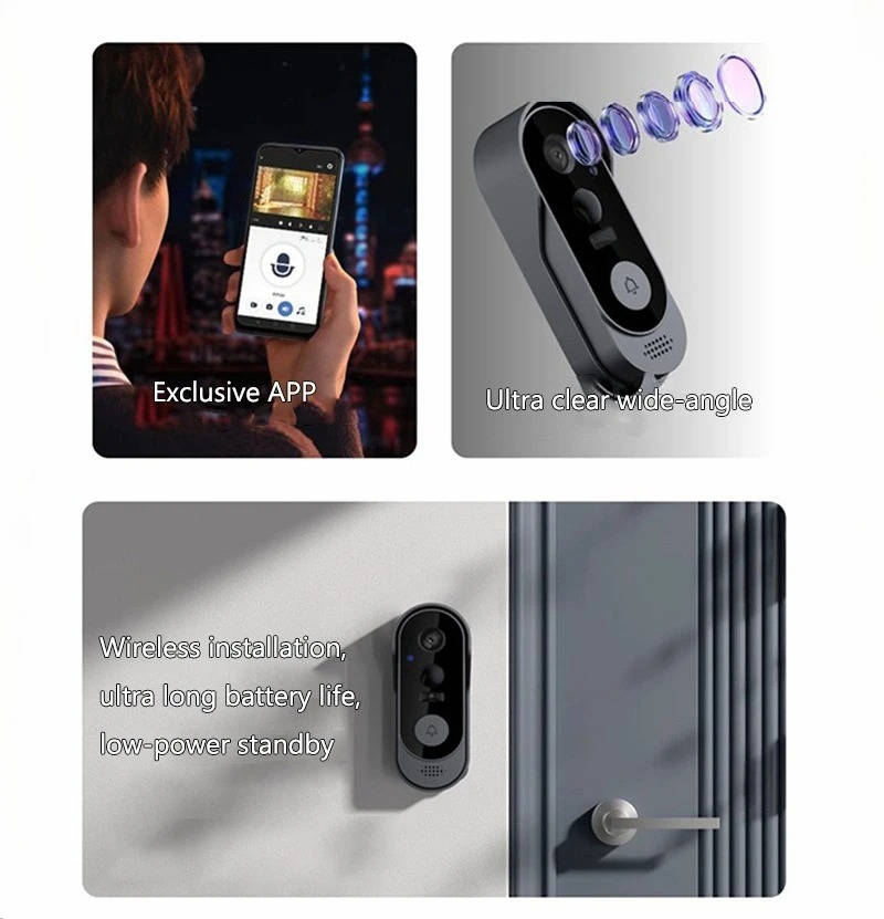 Wireless Smart Video Doorbell With HD Camera And No Subscription Required
