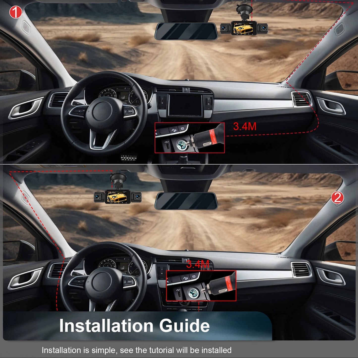 4-Channel Dash Cam With Night Vision, Parking Monitor, WiFi App Control
