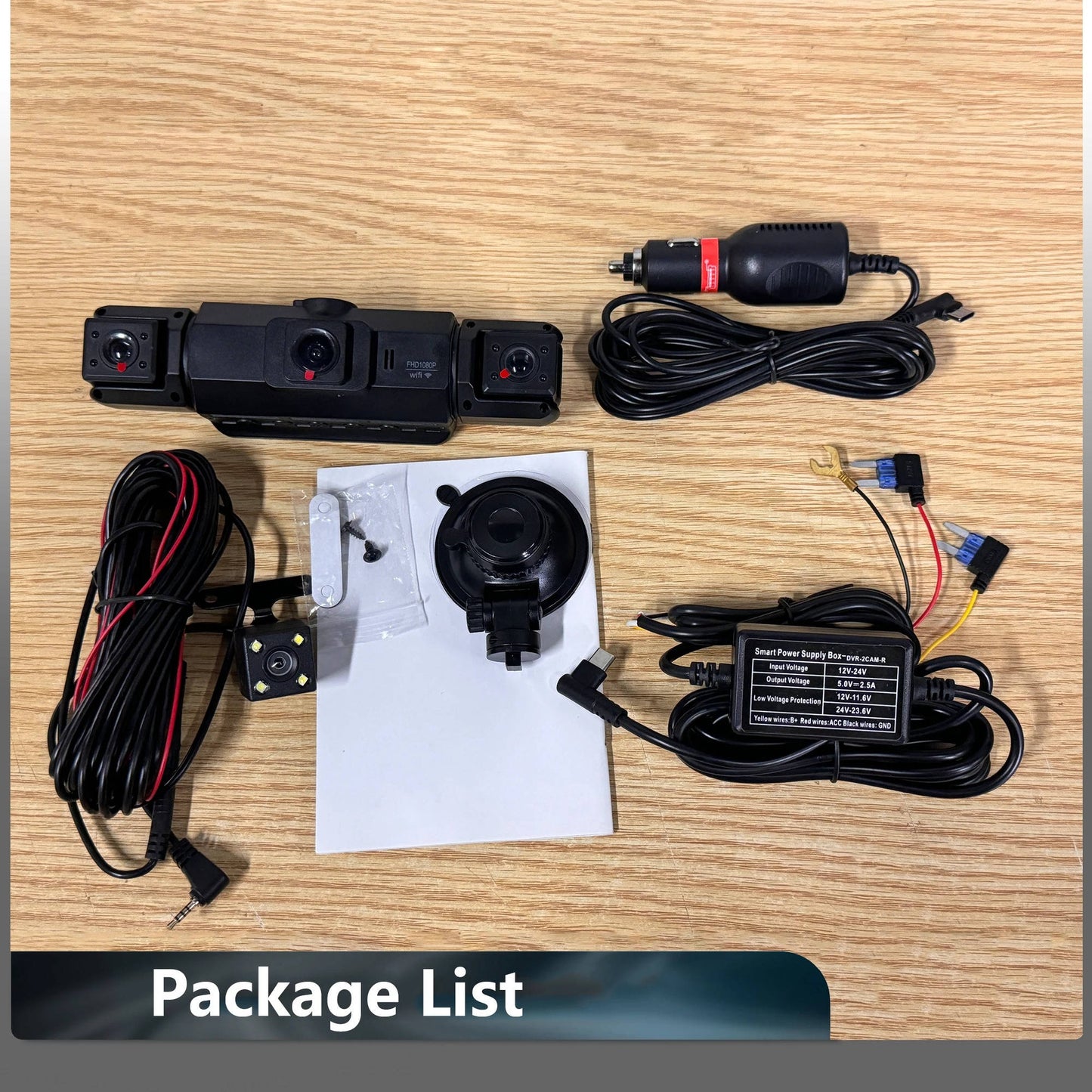 4-Channel Dash Cam With Night Vision, Parking Monitor, WiFi App Control