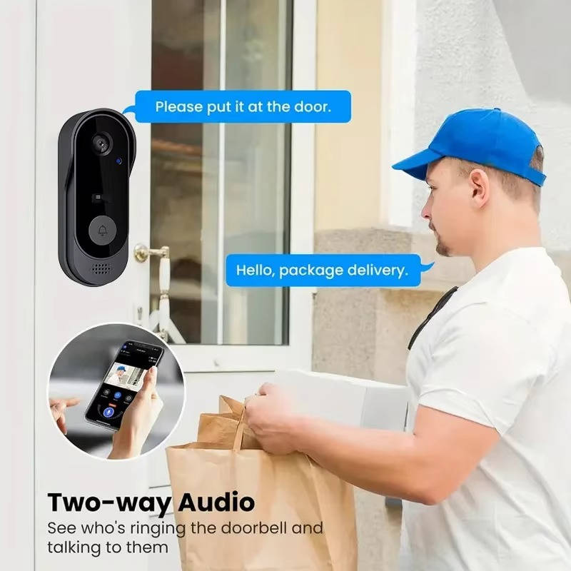 Wireless Smart Video Doorbell With HD Camera And No Subscription Required