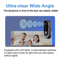 Wireless Smart Video Doorbell With HD Camera And No Subscription Required