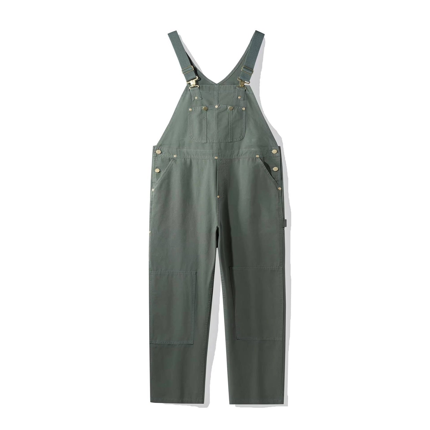 Women's Canvas Bib Overalls Duck Cloth Workwear Dungarees With Pockets