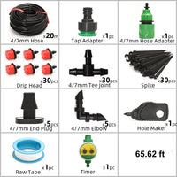 Drip Irrigation System With Automatic Timer For Garden Beds And Pots