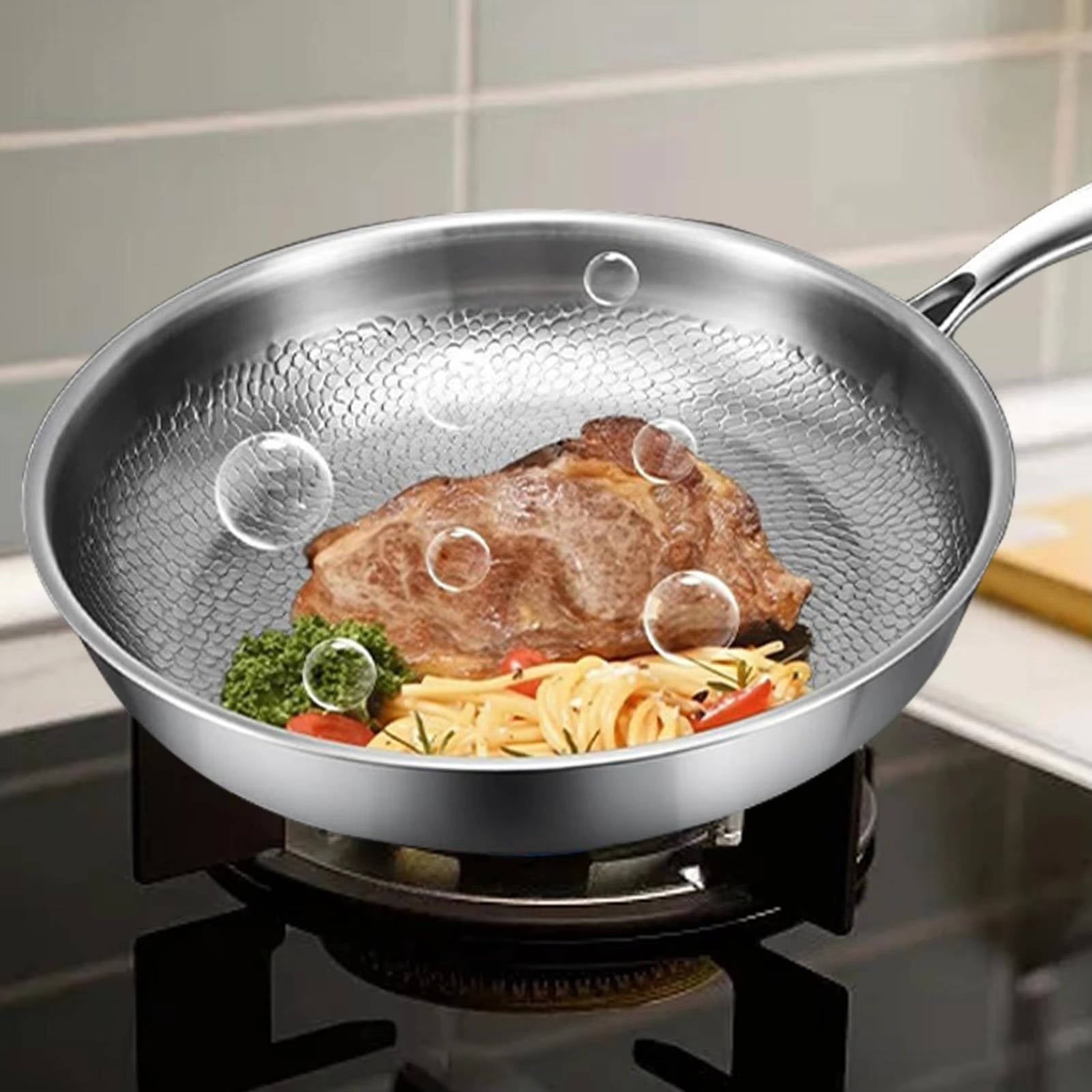 Nonstick Frying Pan With Titanium Coating, PFOA-Free, Scratch-Resistant