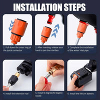 Cordless Pressure Washer With Two Rechargeable Batteries For Home Use