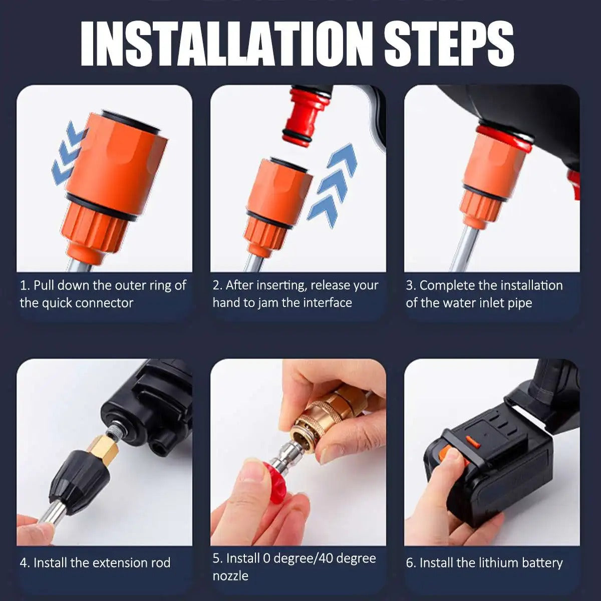 Cordless Pressure Washer With Two Rechargeable Batteries For Home Use