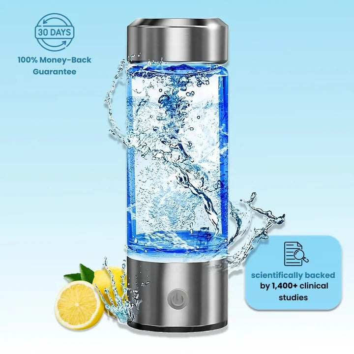 Hydrogen Water Bottle With Portable Infuser And Rechargeable Ionizer