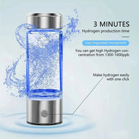 Hydrogen Water Bottle With Portable Infuser And Rechargeable Ionizer