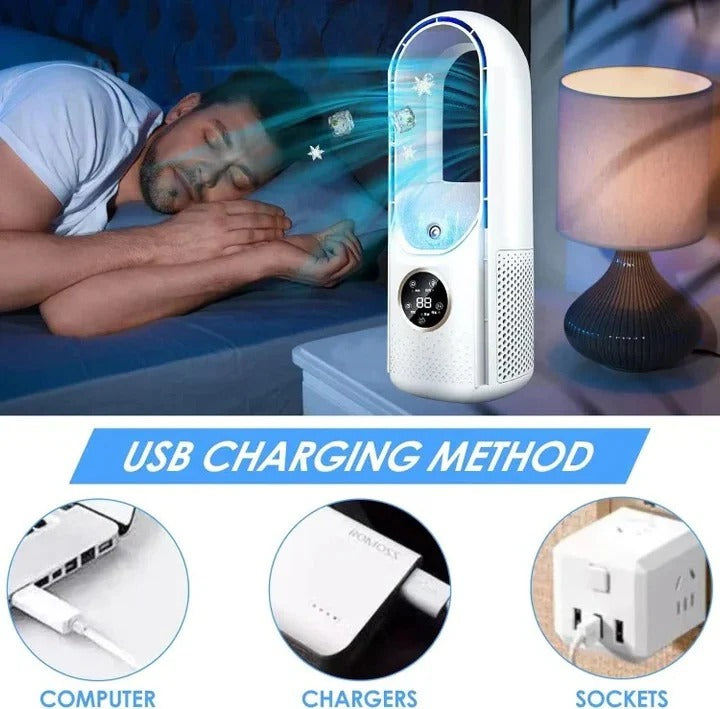 Portable Air Conditioner Bladeless Quiet Cooling For Home And Office