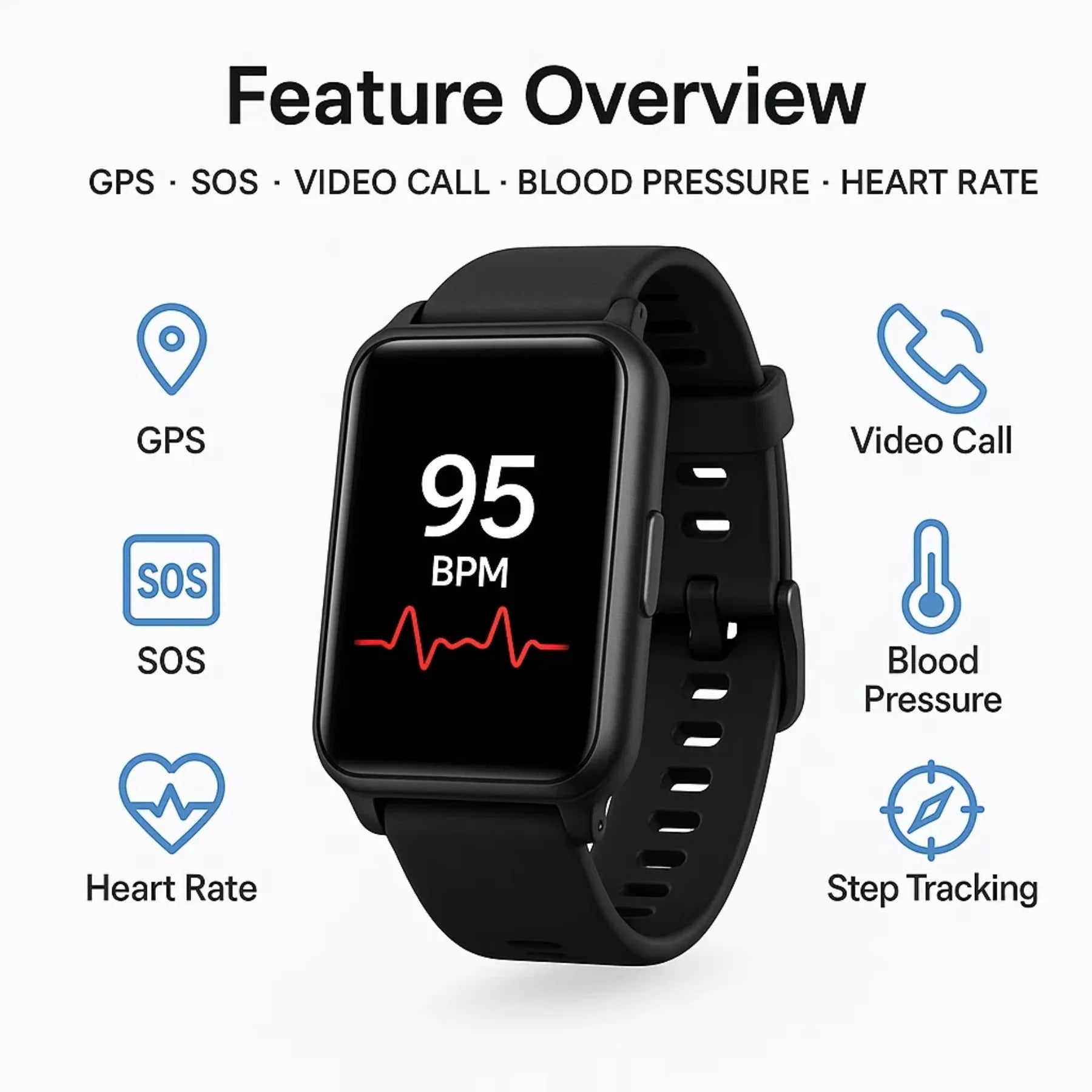 Smartwatch With Automatic Fall Detection And Emergency Alerts For Seniors