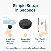 GPS Tracker Mini Magnetic Real-Time Vehicle And Asset Locator With Battery