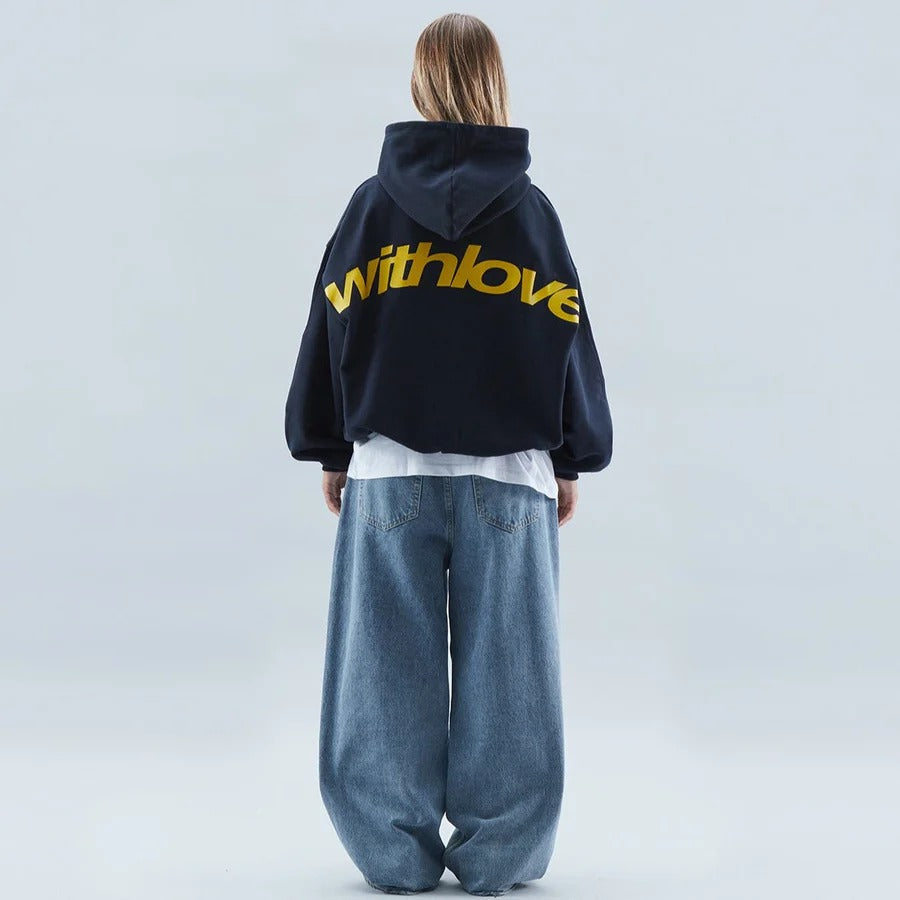 Hoodie Oversized Casual Cotton Blend Relaxed Fit Pullover For Everyday Wear