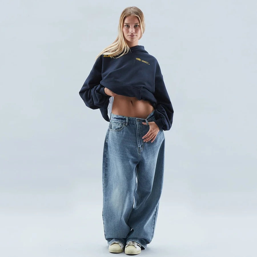 Hoodie Oversized Casual Cotton Blend Relaxed Fit Pullover For Everyday Wear
