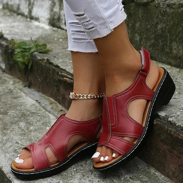 Leather Wedge Sandals, Elegant Premium Style With All Day Comfort