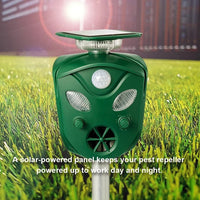 Ultrasonic Animal Repeller 360-Degree Solar-Powered Motion Sensor Outdoor Waterproof